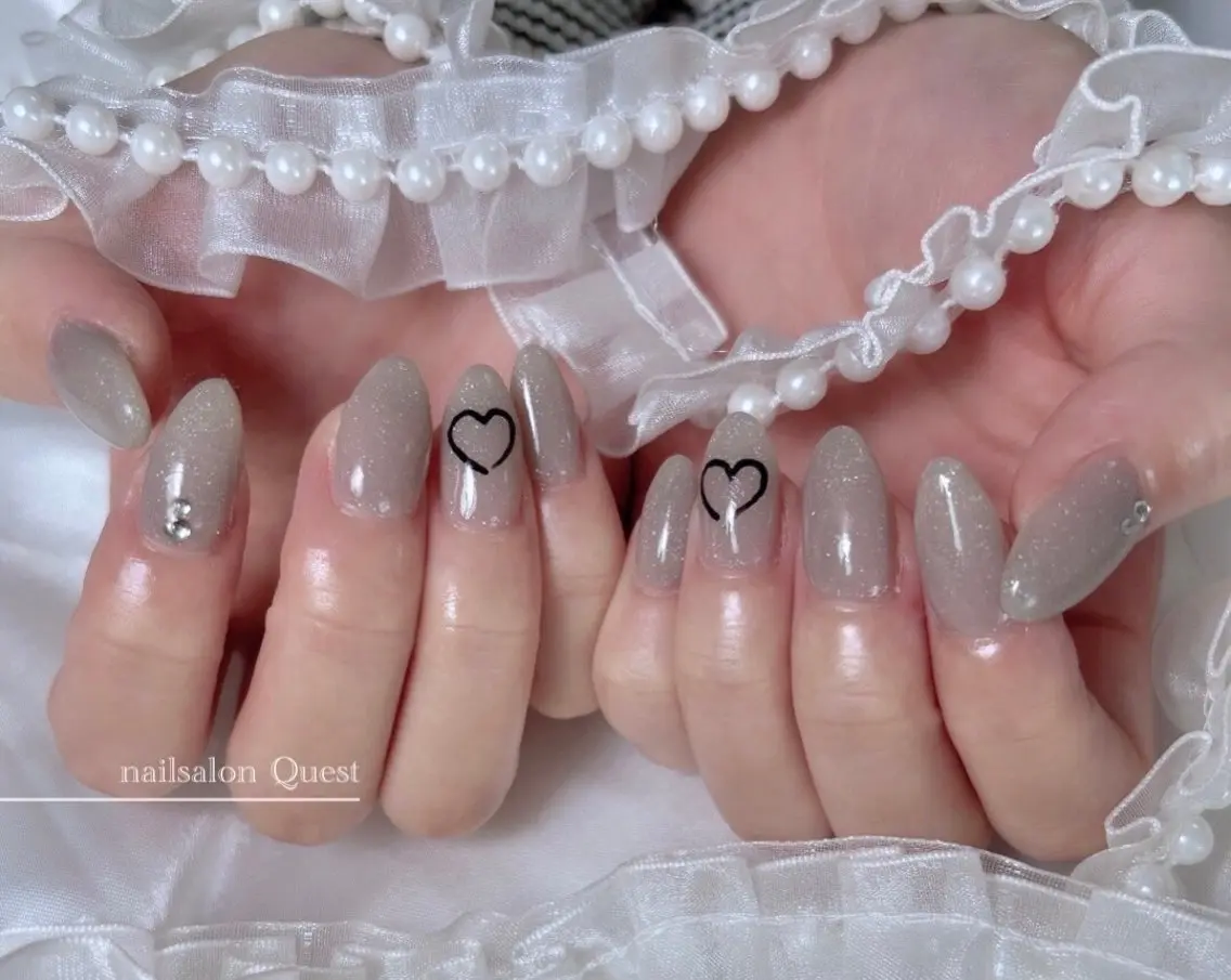 ネイル ハート シンプルネイル nailsalon Questのネイルデザイン