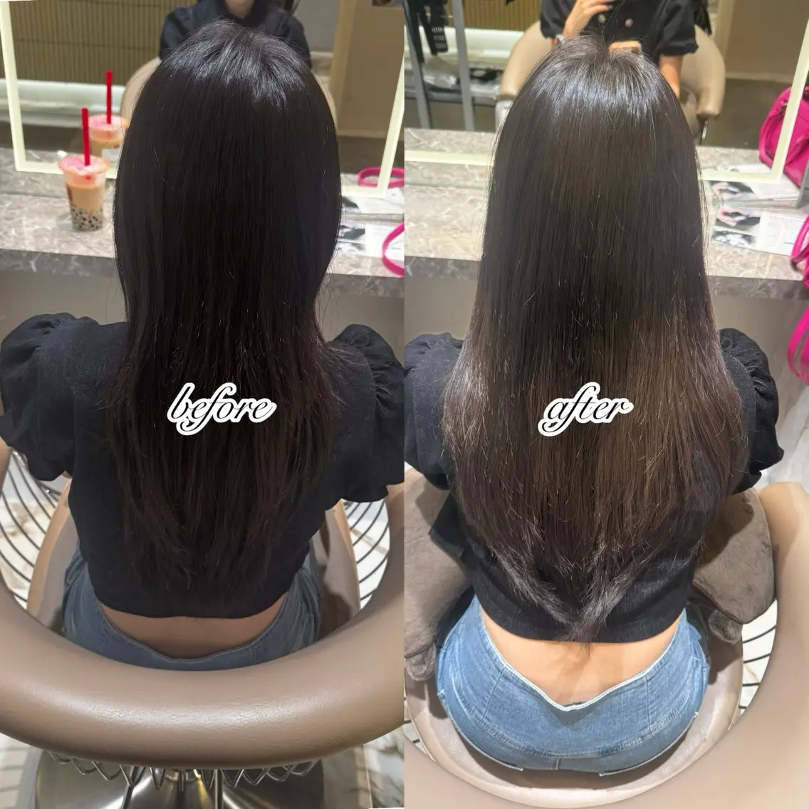 ロング レイヤーカット トリートメント 清楚ギャルの女王👑 めい🩶🩶のヘアスタイル