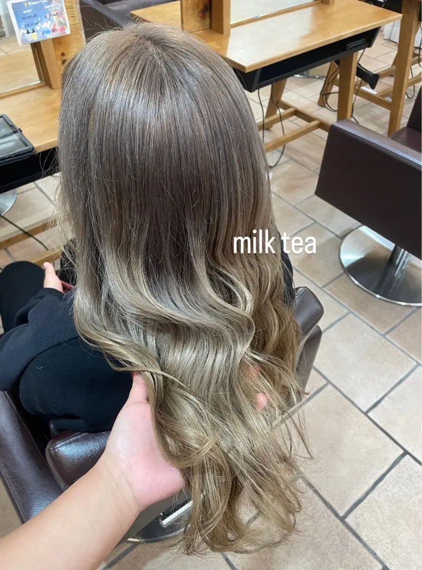 ロング カラー 顔周りレイヤー☆ スパ☆石上遥楓のヘアスタイル