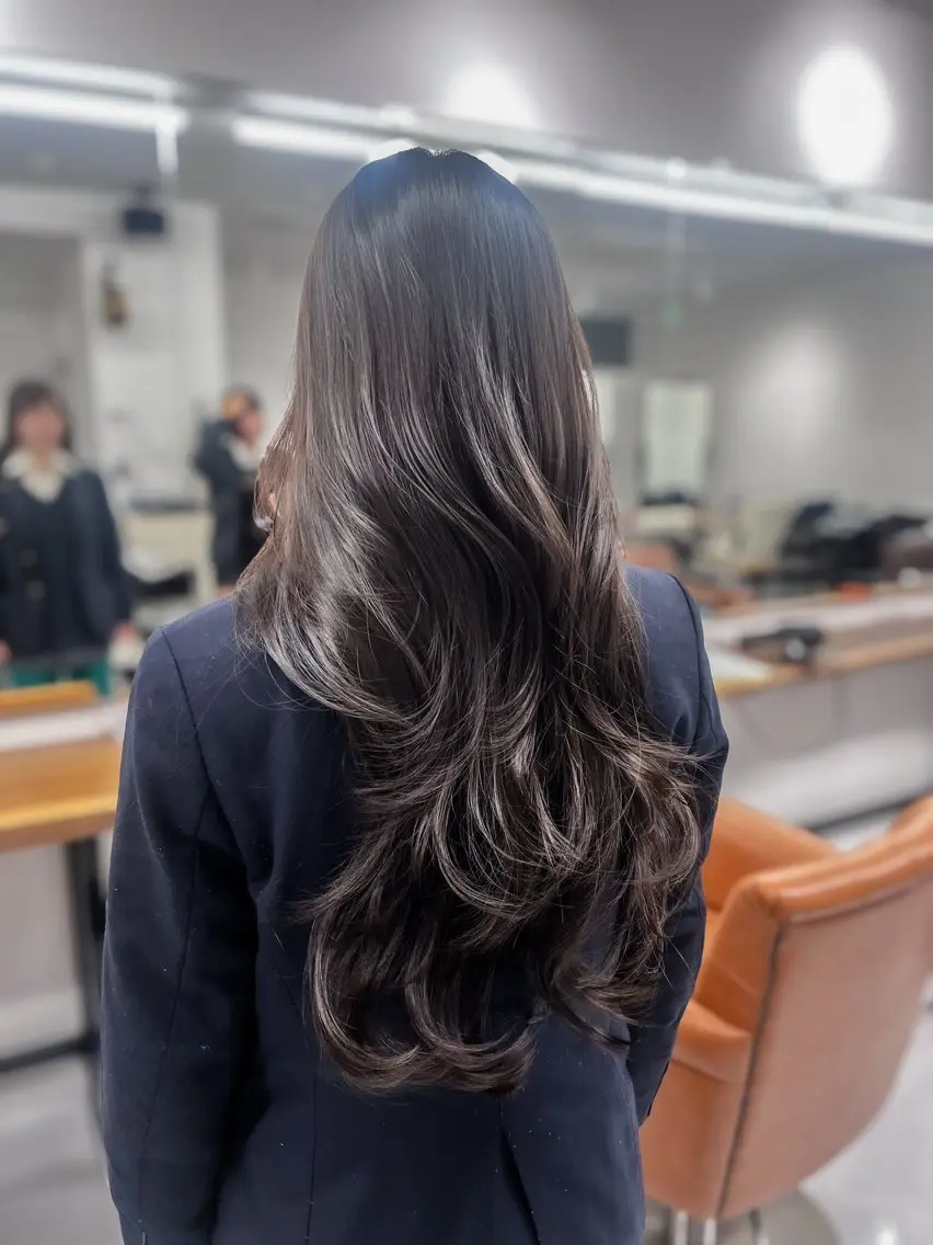 ロング レイヤーカット カット ヘアカラー トリートメント レイヤー/韓国ヘア yunaのヘアスタイル