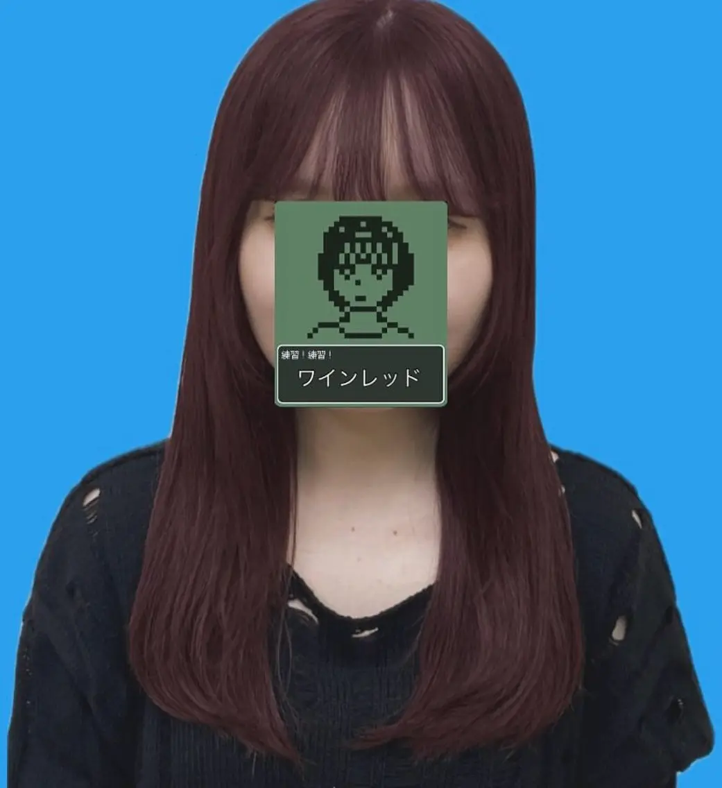 ロング カラー レッドカラー 吉田 恋々音のヘアスタイル