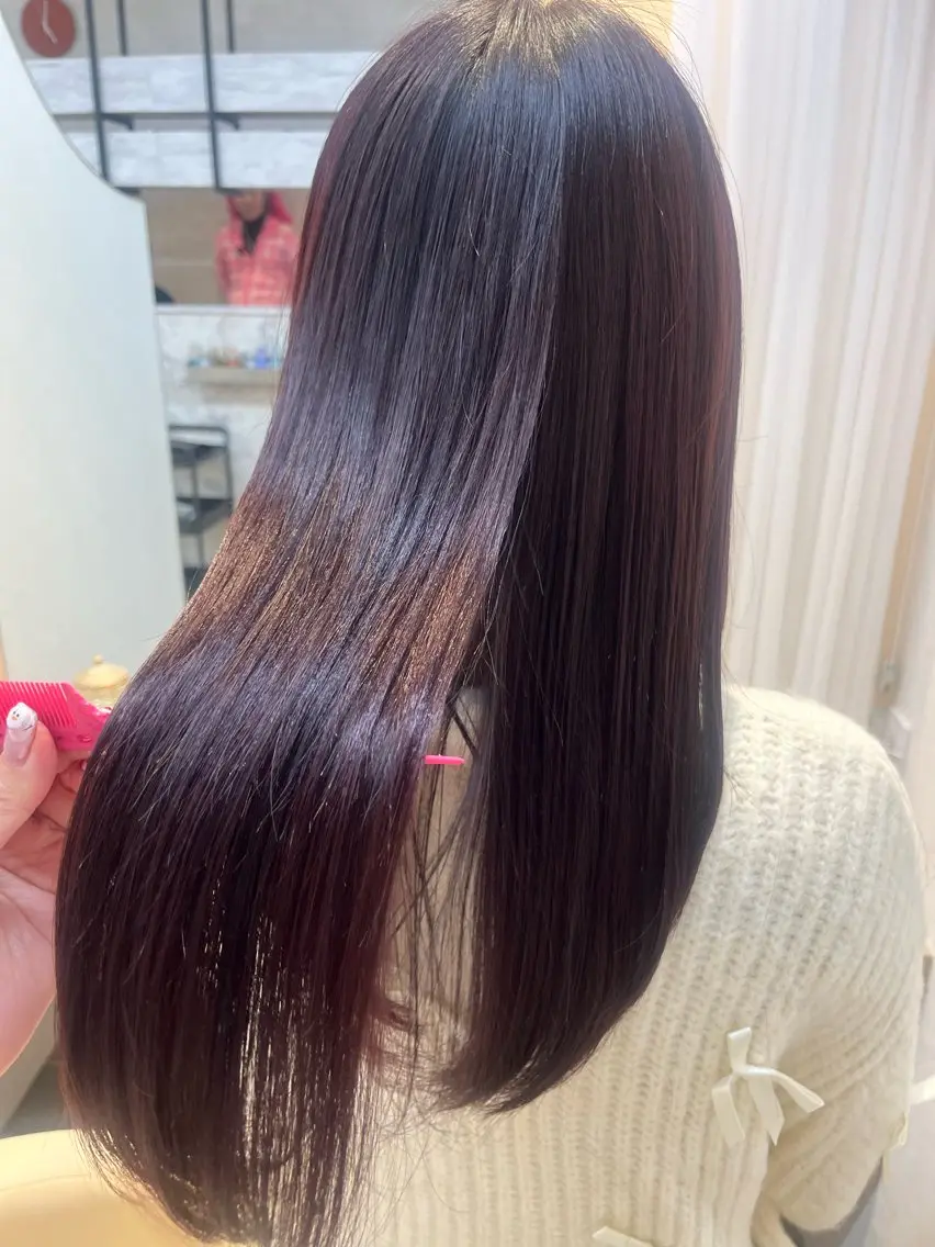 セミロング カラー 柔らかい艶暖色 レイヤー🫧姫汝のヘアスタイル