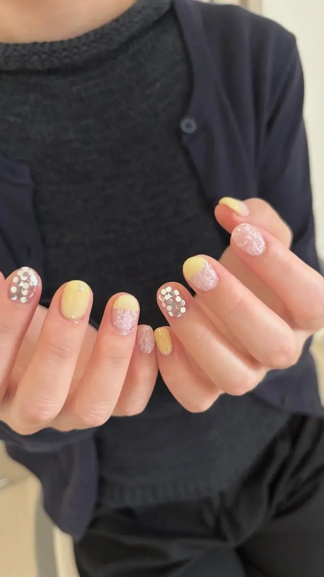 ネイル レース 黄色 ハンドネイル moufu.nail /sayaka 本町のその他イメージ