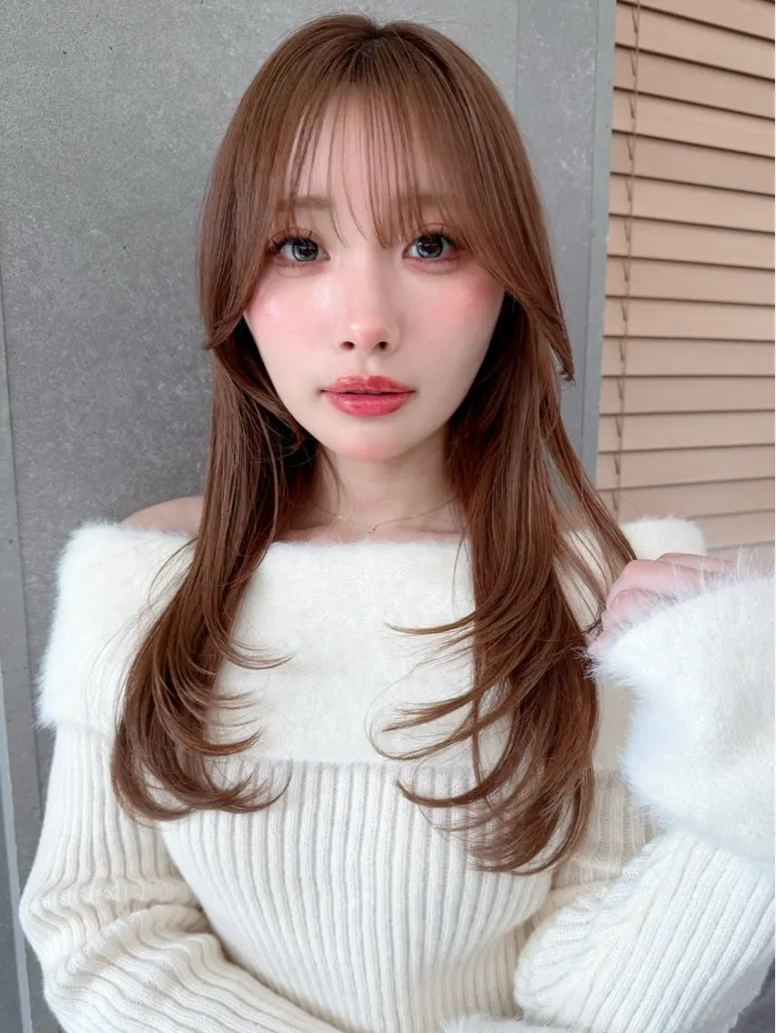 ミディアム カット ヘアカラー トリートメント 久米 春輝のヘアスタイル