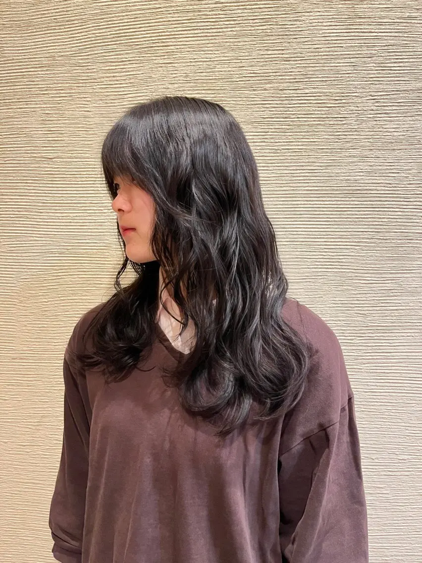 ロング パーマ カット パーマ トリートメント 艶カラー/メンズ パーマ/伊藤愛麻のヘアスタイル