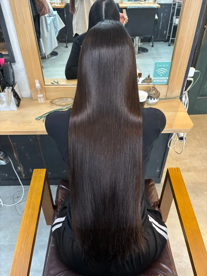 ロング 縮毛矯正 トリートメント ヘッドスパ ヘアセット 美髪矯正 🌈髪質改善 山下のヘアスタイル