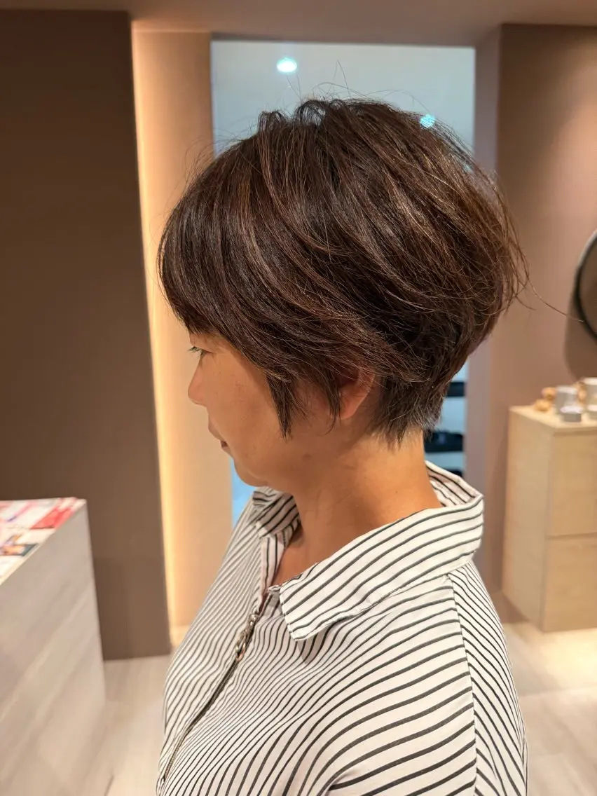 ショート カラー ショートヘア カット ヘアカラー トリートメント Lien.テラダ 各務原スタイリストのヘアスタイル