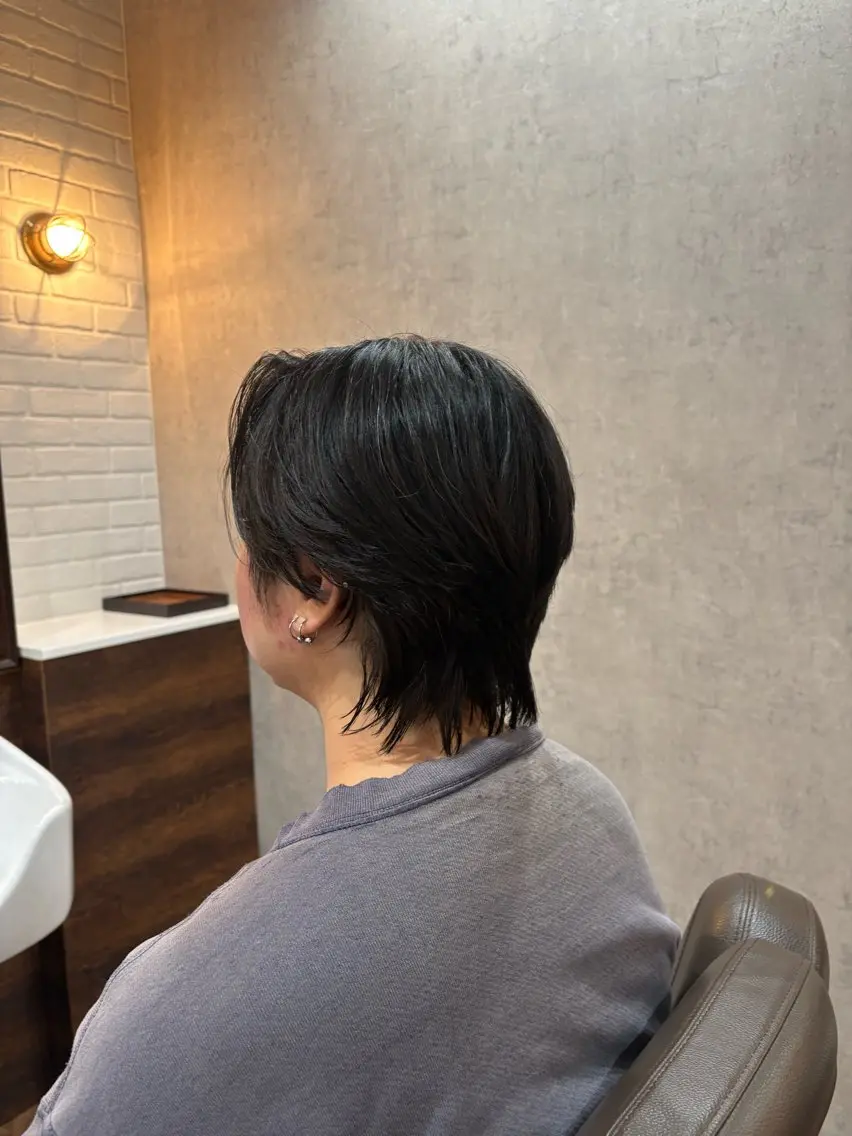 メンズ センターパート メンズウルフカット ウルフカット 那須 正昭のヘアスタイル