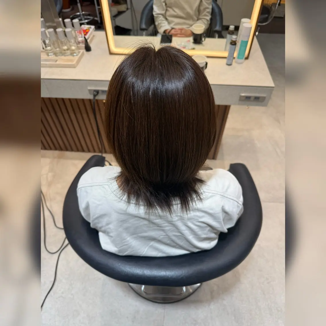 ミディアム カラー ボブ カット ヘアカラー トリートメント レイヤー/艶感カラー /メンズ/KOSEIのヘアスタイル