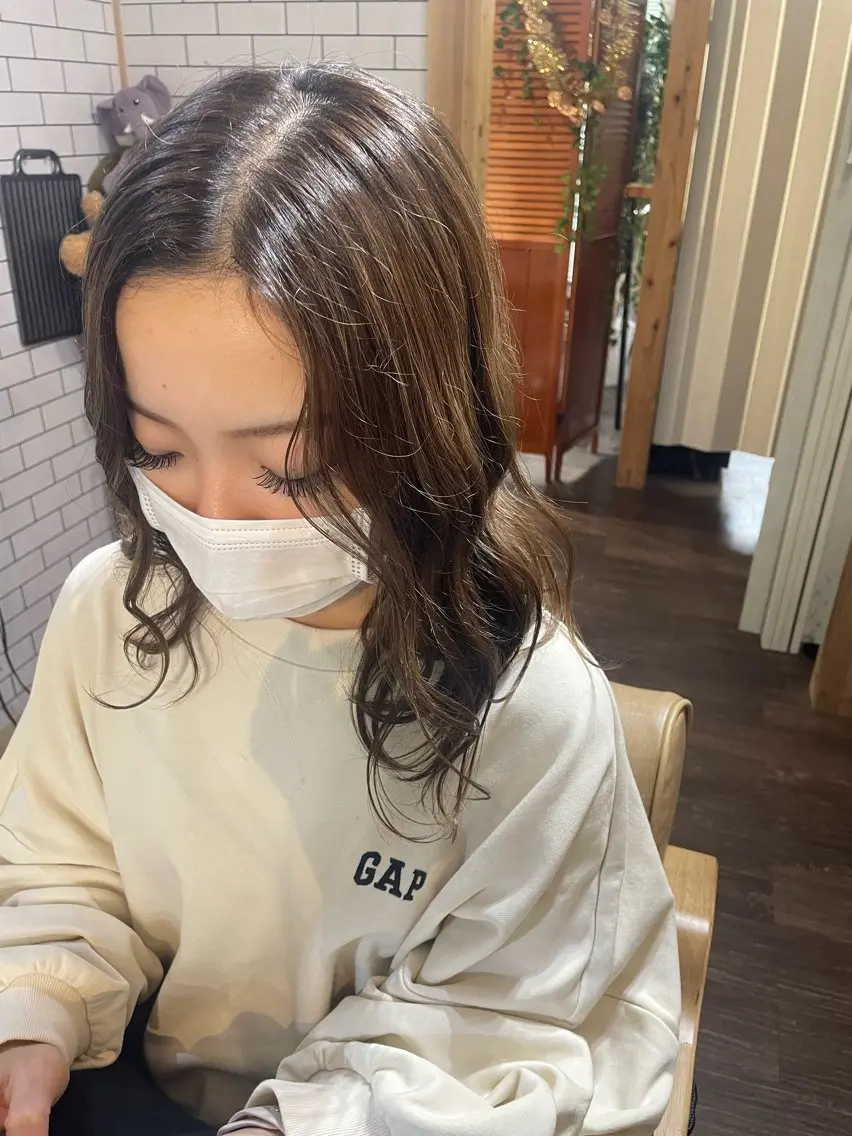 ミディアム 髪質改善カラー💛 NANOHAのヘアスタイル