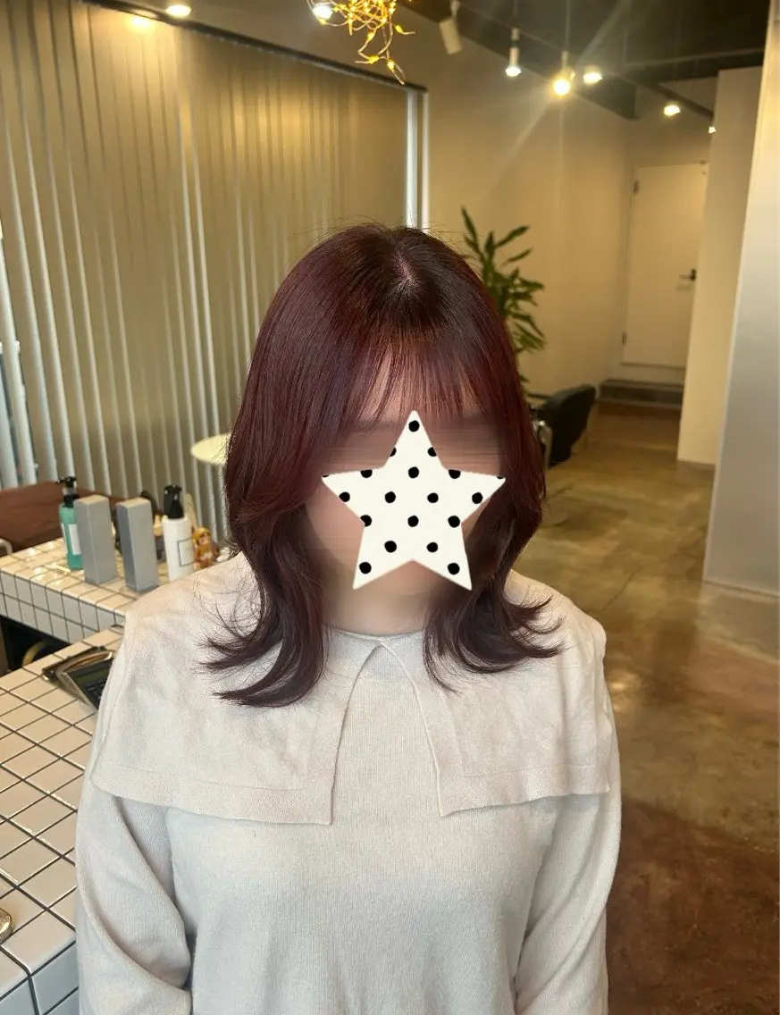 カラー ピンクカラー レッドカラー ヘアカラー 大澤 菜奈子のヘアスタイル