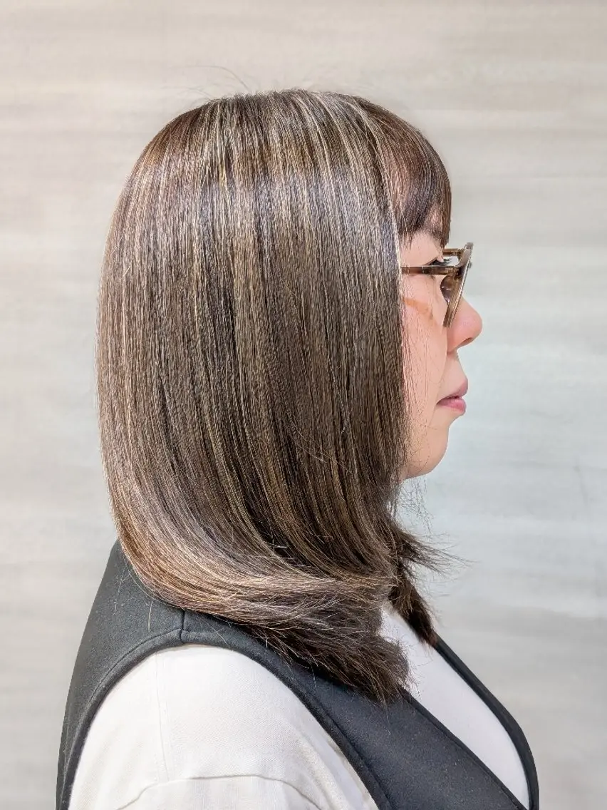 ミディアム カラー ハイライトカラー ハイライト 伊藤 和也のヘアスタイル