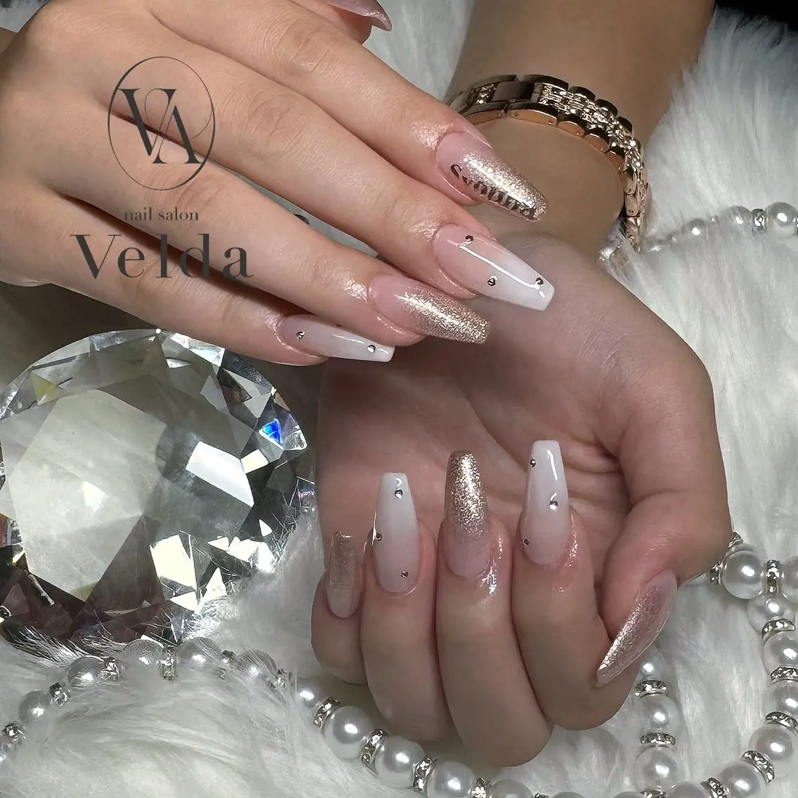 ネイル ラメ(グリッター) ラメグラデーション ハンドネイル 💎Rina💎 プライベートサロン✨のネイルデザイン