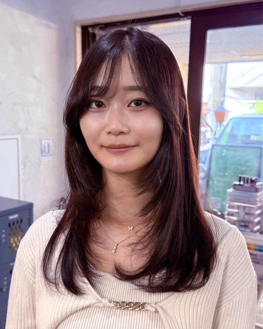 セミロング カラー ブラウンカラー ココアブラウン ラベンダーカラー レッドカラー バイオレットカラー カット ヘアカラー トリートメント 韓国風レイヤーくびれ 口コミ270件超マツのヘアスタイル