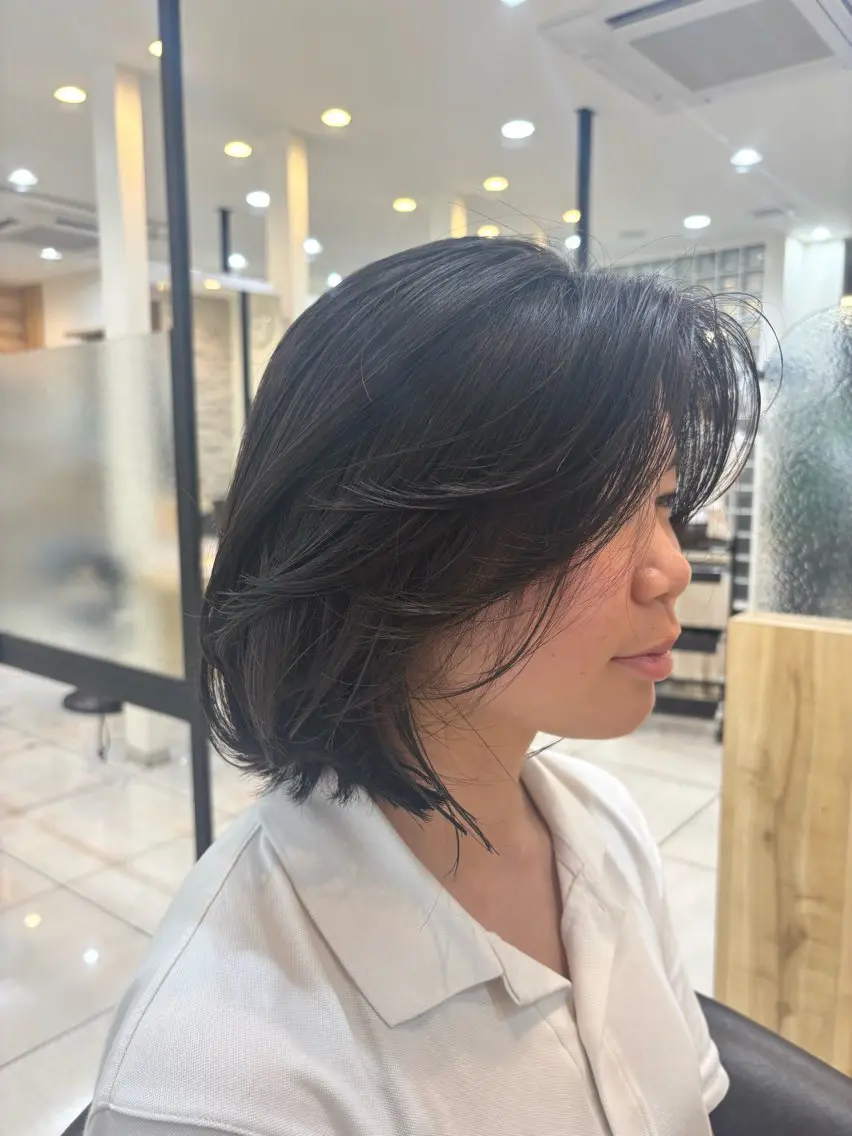 ミディアム ボブ かきあげバング カット ヘッドスパ 田野倉NEXT店 美髪ニストのヘアスタイル