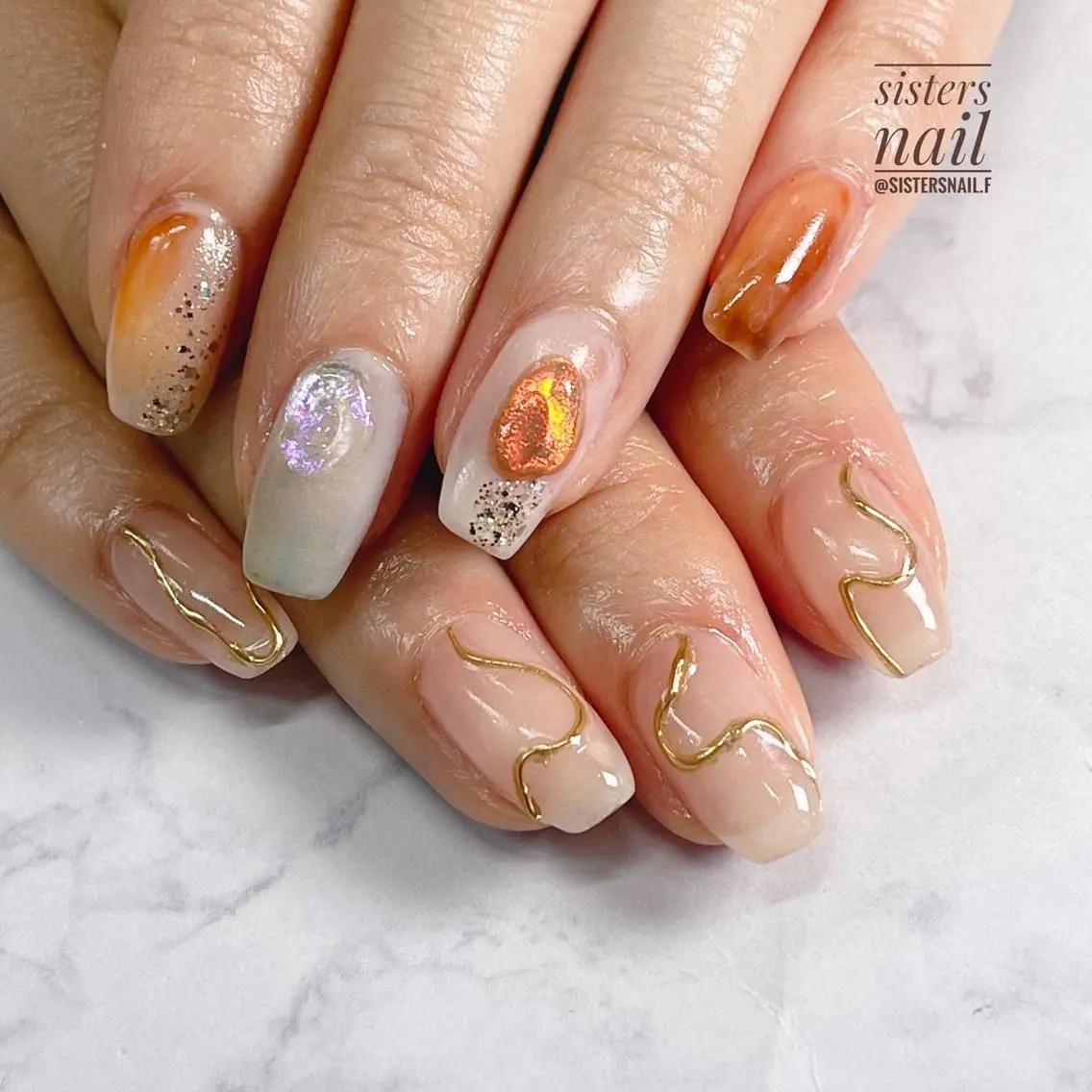 ネイル アートネイル クリアネイル ニュアンスネイル 夏ネイル sisters nail.fのネイルデザイン