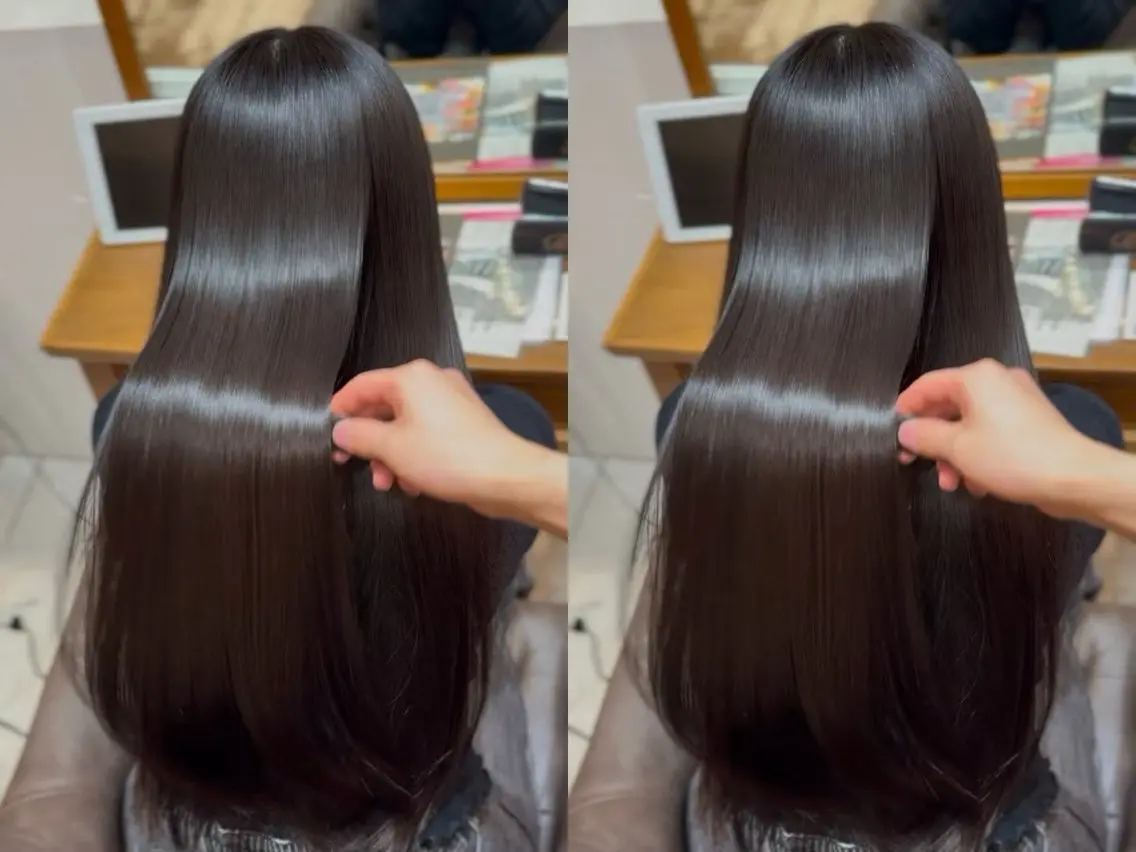 ロング パーマ 縮毛矯正 山尾 涼華のヘアスタイル