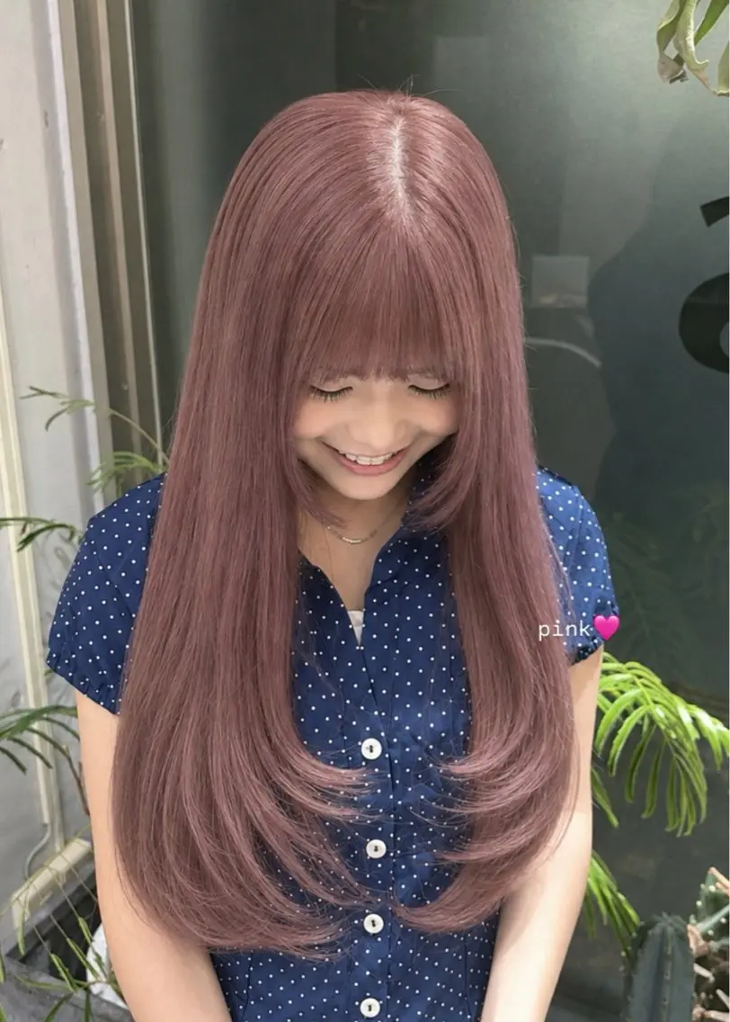 ロング カラー ロングレイヤー 透明感カラー ラベンダーカラー ピンクカラー ピンクラベンダー ヘアカラー トリートメント Glimpseあやね 🎀大濠/髪質改善のヘアスタイル