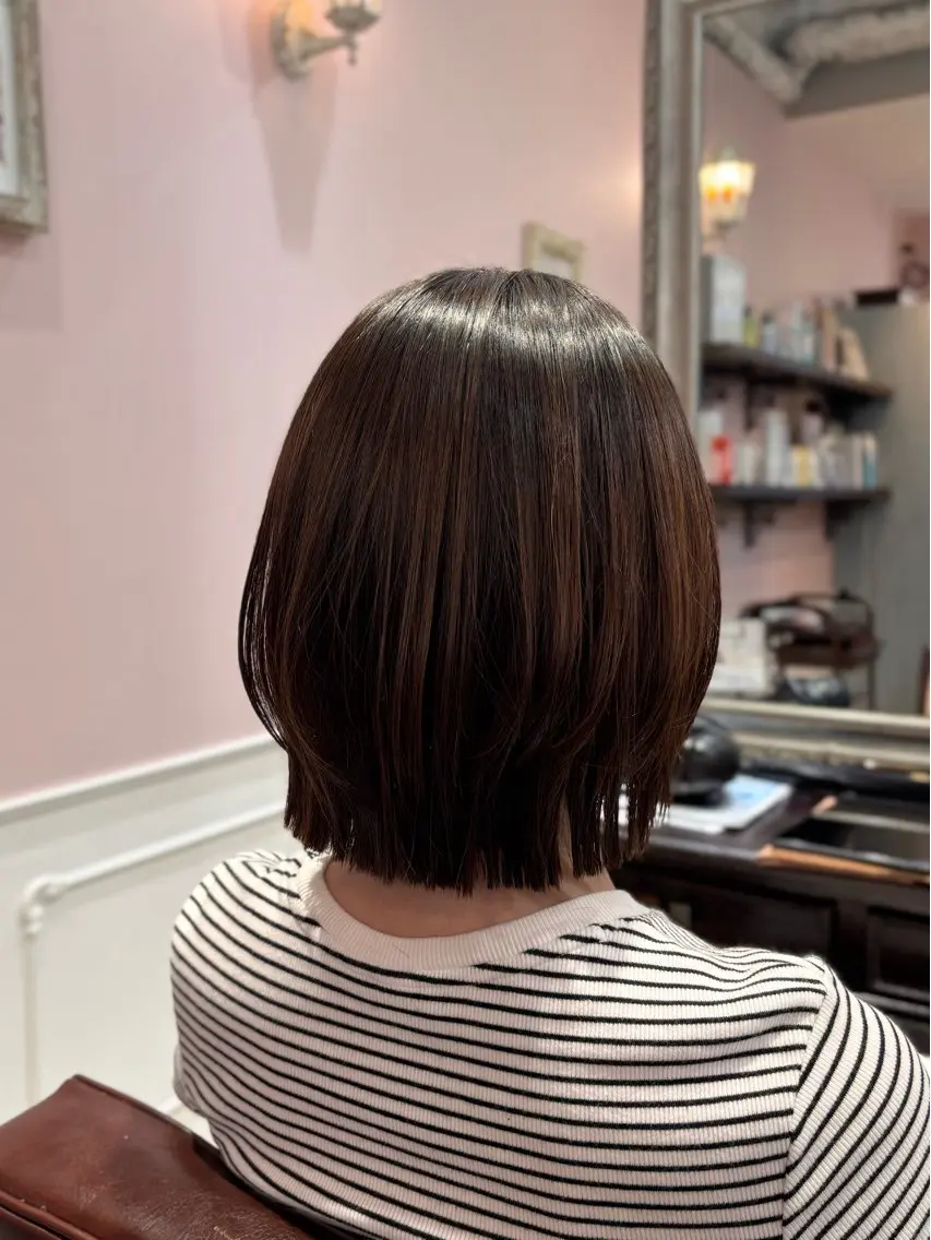 ミディアム カット 縮毛矯正 🌱なゆみ🌱透明感 /ナチュラル/高宮のヘアスタイル
