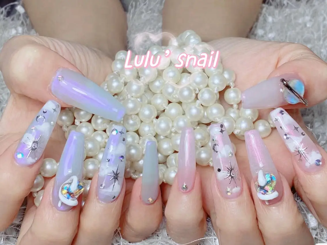 🎀スカルプ、チップ🎀長さだし➕持ち込みデザイン★14980(時間内でデザイン、パーツ6本まで)【初回ジェルオフ無料】の写真