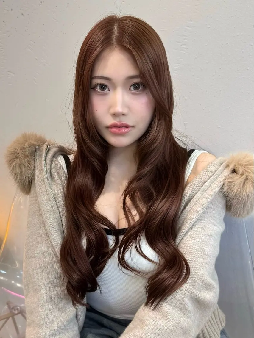 🩶お出かけ前に🩶前髪顔まわりカット+1stepトリートメント+コテ巻きヘアセットの写真