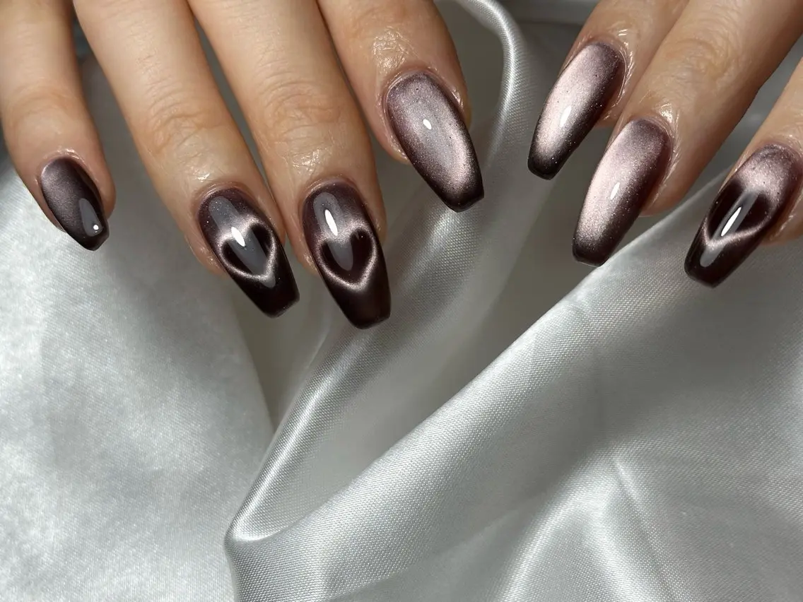 ネイル ハート マグネットネイル three 0 nail spaceのネイルデザイン