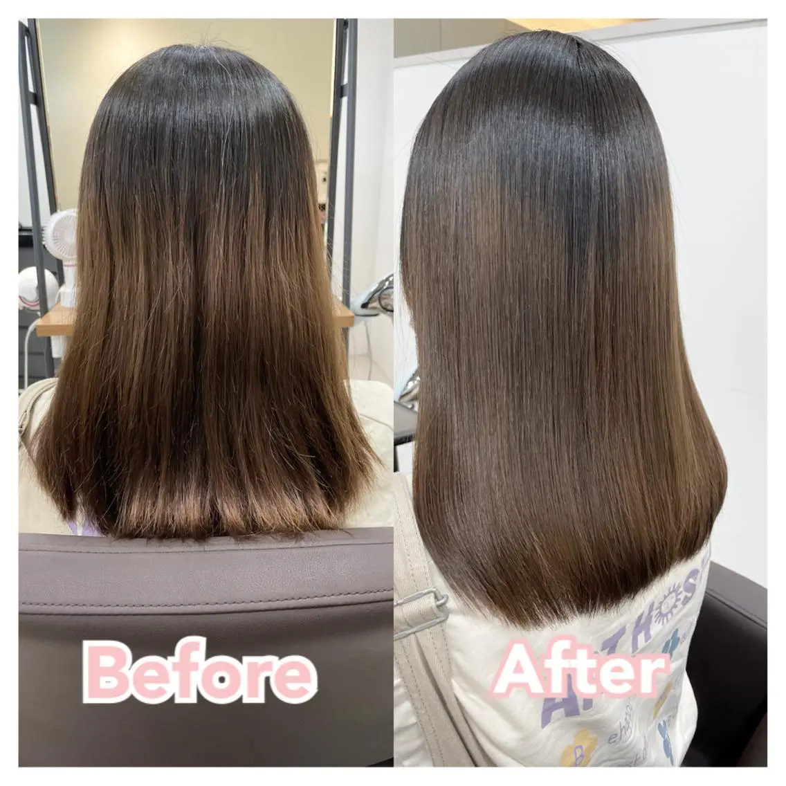 ミディアム カラー カット 縮毛矯正 トリートメント 村山 茉衣のヘアスタイル