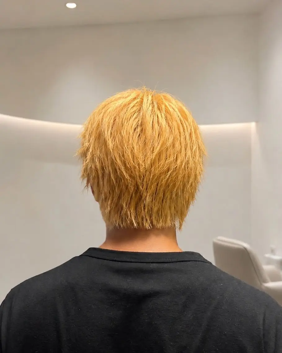 ブリーチありWカラー🌼🍊🎀の写真