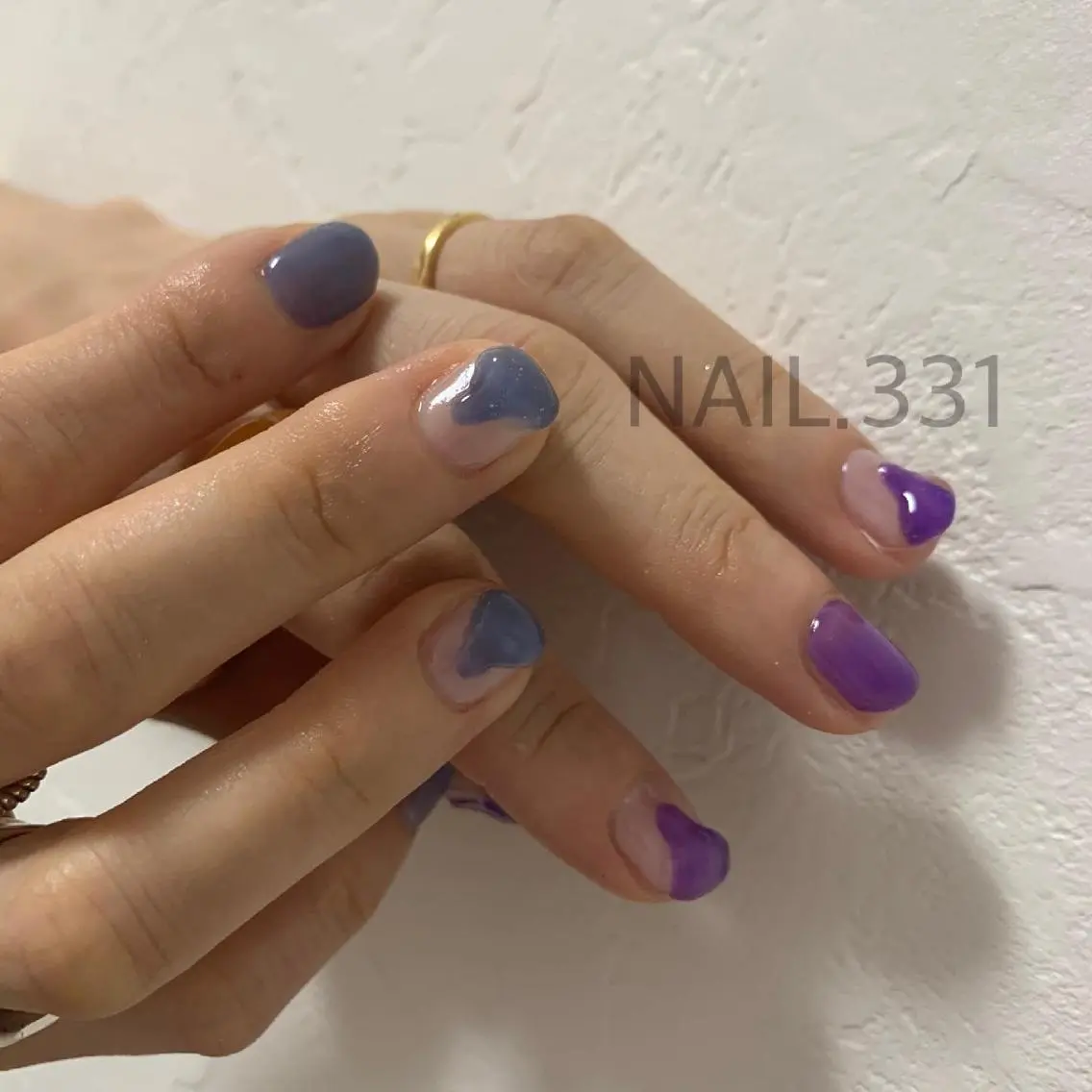 ネイル オーロラネイル クリアネイル フラッシュネイル ハート ラメ(グリッター) Nail 331のネイルデザイン