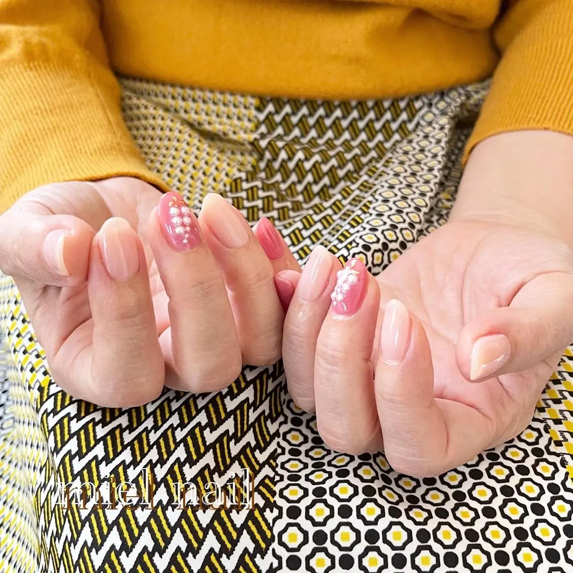 ネイル ピンク miel nailのネイルデザイン
