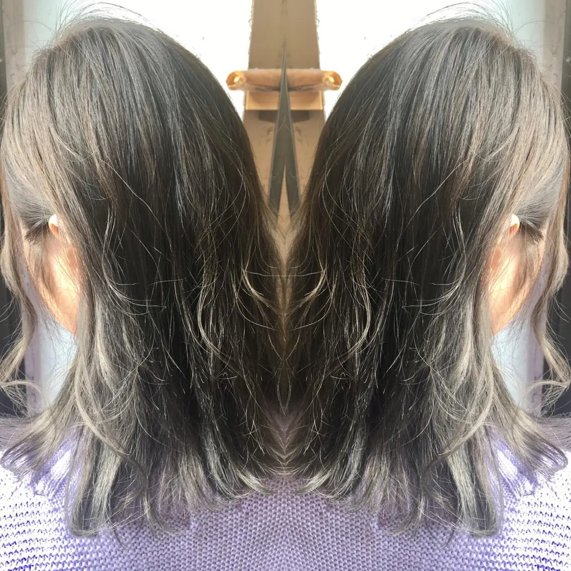 ミディアム カラー バレイヤージュ ブリーチ ケアブリーチ グレージュ ハイライトカラー カット ヘアカラー トリートメント レイヤー/大人メンズ パーマ🌀 平島拓也のヘアスタイル