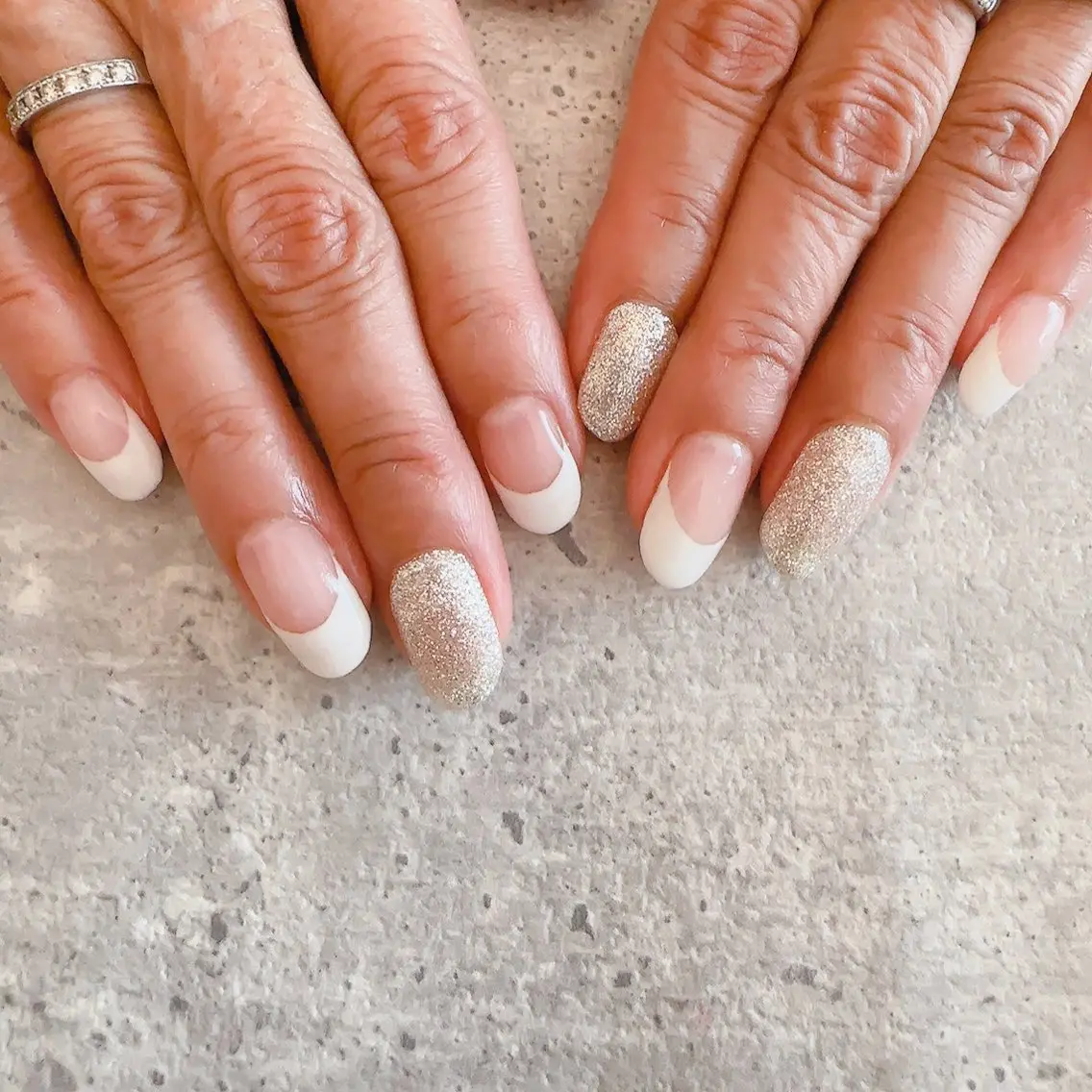 ネイル フレンチネイル ラメ(グリッター) Bijou💎✨ Reiのネイルデザイン