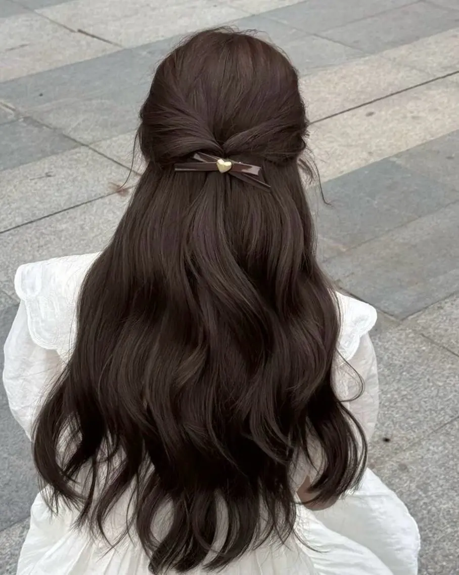 ロング ヘアカラー トリートメント 縮毛矯正/ブリーチな しラベンダー/心優のヘアスタイル