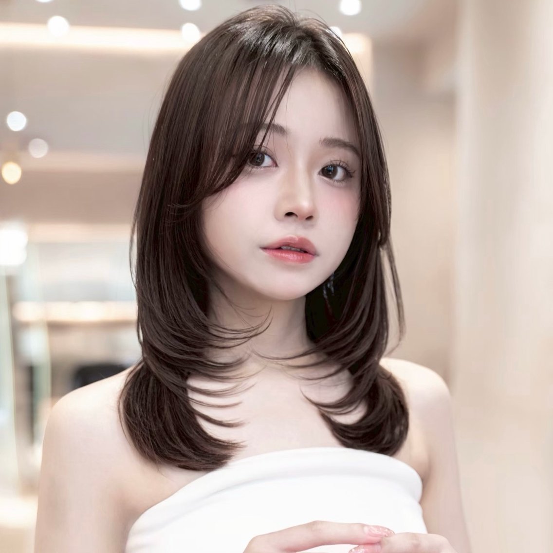 セミロング カラー アッシュ アッシュブラウン ブラウンカラー 透明感カラー 学生 カット ヘアカラー トリートメント 新宿/レイヤー/ 透明感カラーしょうごのヘアスタイル