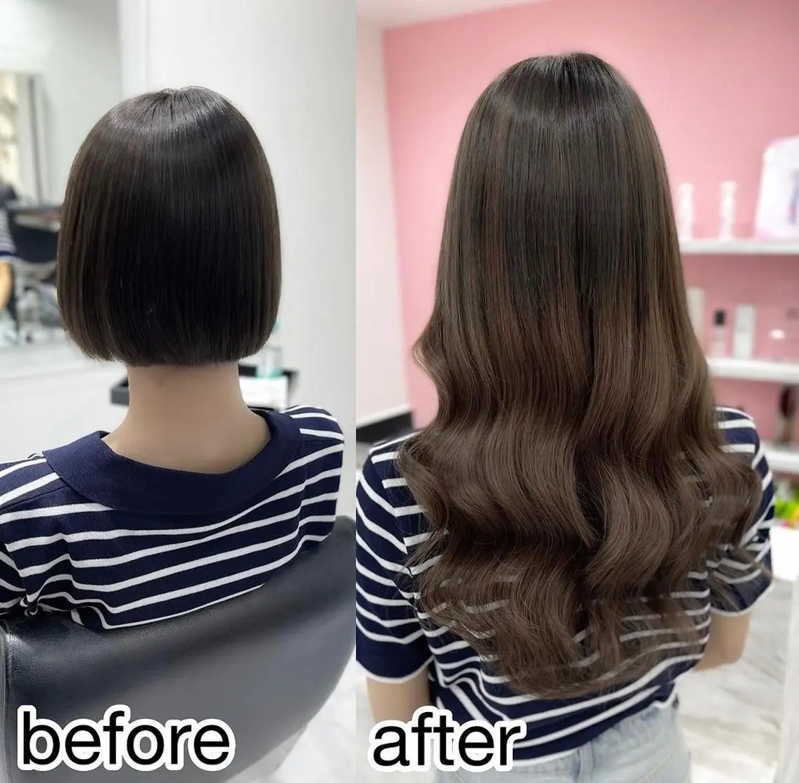 カラー セミロング エクステ 桃屋 桃屋のヘアスタイル