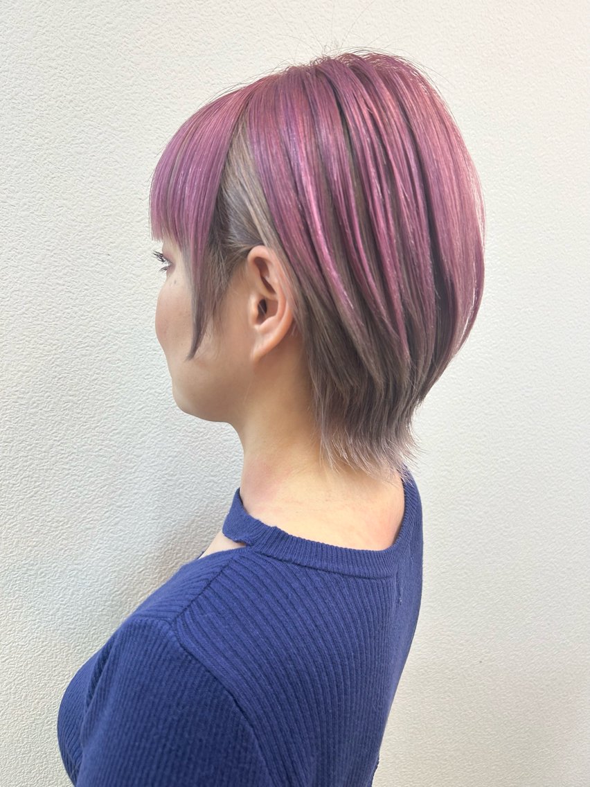 ショート カラー グレージュ ラベンダーカラー ラベンダーグレージュ ラベンダーグレー ピンクカラー カット ヘアカラー トリートメント Maya🦋 ハイトーン特化のヘアスタイル