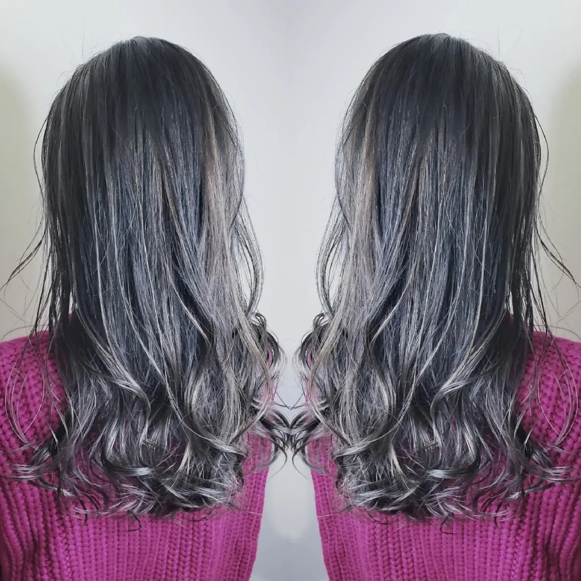 セミロング カラー ヘアアレンジ グレージュ ハイライトカラー ハイライト 【髪質改善美容師】t occa茨木篠原健太のヘアスタイル