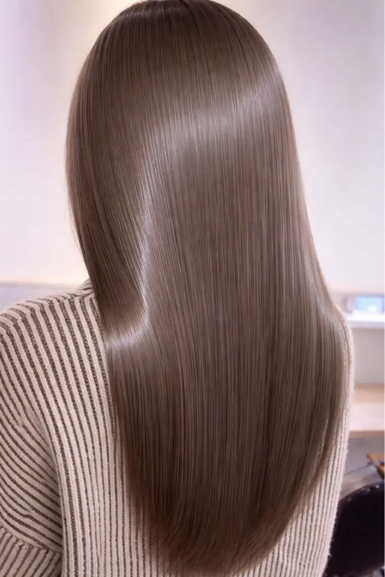 セミロング カット ヘアカラー トリートメント 韓国ヘア髪質改善✖️ パーソナルカラー吉岡のヘアスタイル