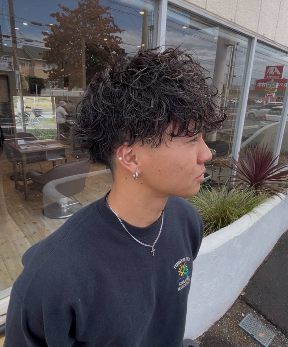 パーマ メンズ カット パーマ 長瀬 優翔のヘアスタイル
