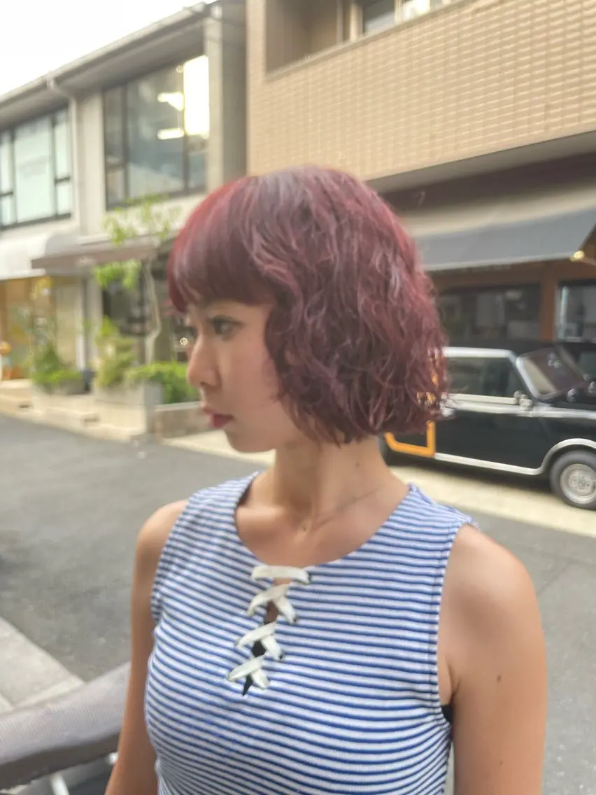 ショート カラー パーマ カット ヘアカラー トリートメント ヘッドスパ ヘアセット 美髪/透明感/レイヤ ーTATSUKI☘️のヘアスタイル