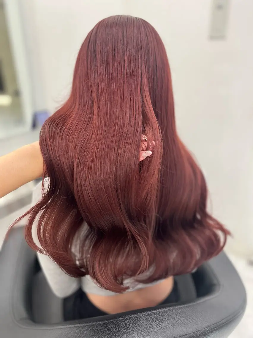 ロング ヘアカラー トリートメント ヘアセット 🍒韓国y2k暖色 NO.1🍒REAのヘアスタイル