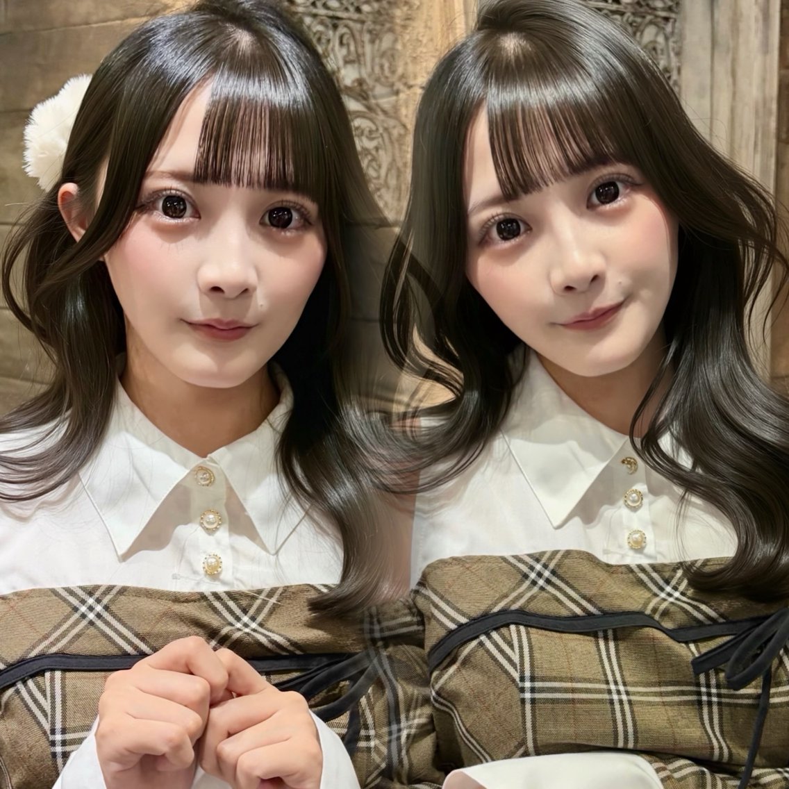 ロング カラー ヘアアレンジ カット トリートメント ヘアセット 山本来夢/ぱっつん /アイドルヘア/艶髪のヘアスタイル
