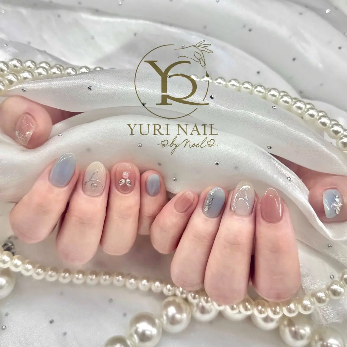 ネイル チークネイル フットネイル フレンチネイル グラデーション キラキラネイル YURI Nail Funabashiのネイルデザイン