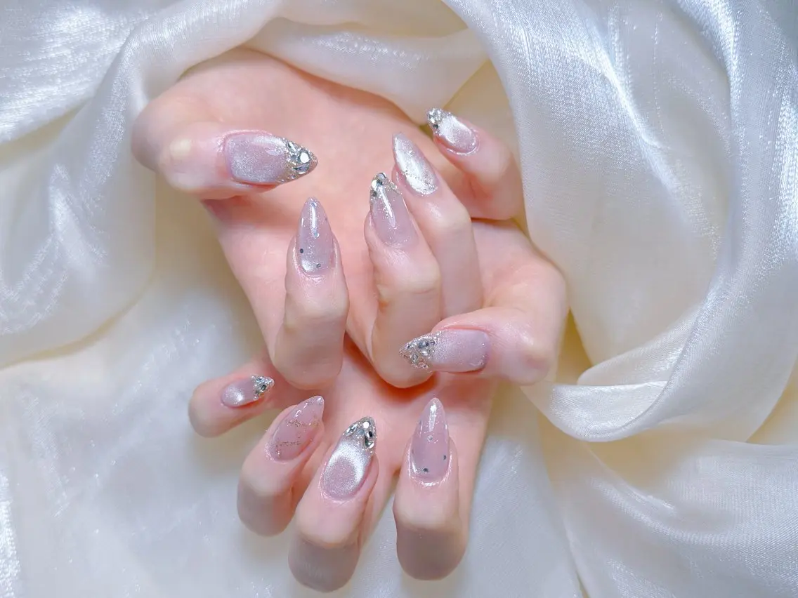 ネイル チークネイル 長さ出し フレンチネイル ジェルネイル 韓国ネイル ハンドネイル Lucky Nail Salon2のネイルデザイン