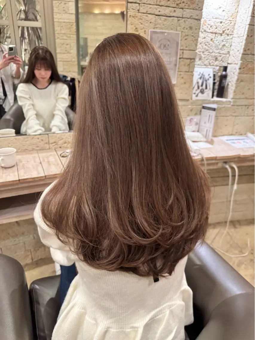 ロング カラー ベージュカラー カット ヘアカラー トリートメント 艶カラー/メンズ パーマ/伊藤愛麻のヘアスタイル
