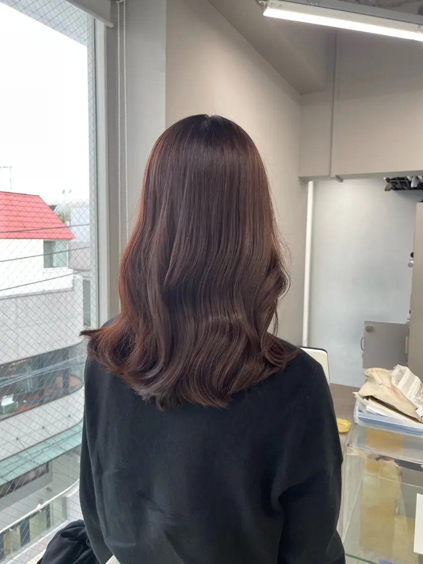 セミロング カラー ヘアカラー トリートメント 愛莉/ラベンダー/ ベージュ/ブラウンのヘアスタイル