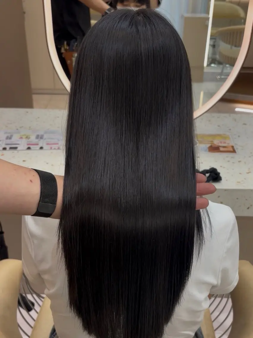 ロング カット 縮毛矯正 トリートメント 松沢州途/縮毛矯正/ 透明感カラーのヘアスタイル