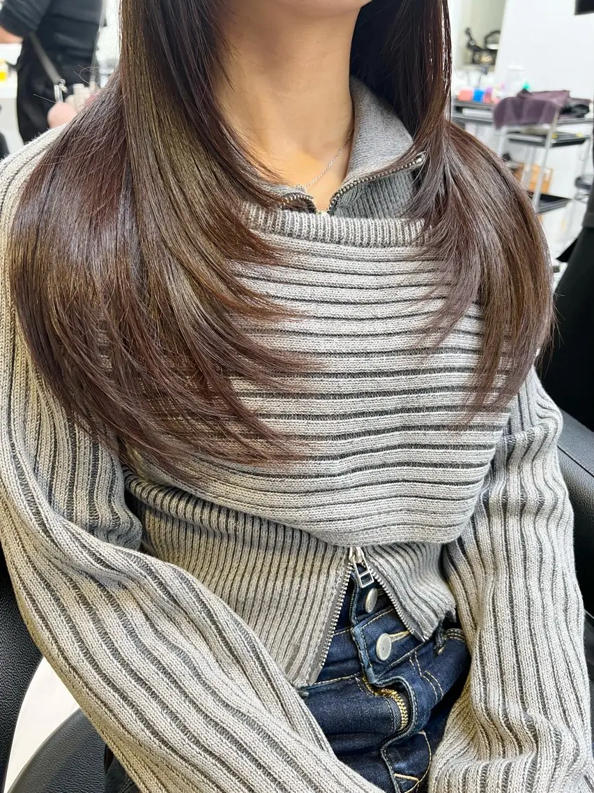 ロング カラー パーマ ヘアアレンジ メンズ 上品＆韓国風 🥀海心🥀のヘアスタイル