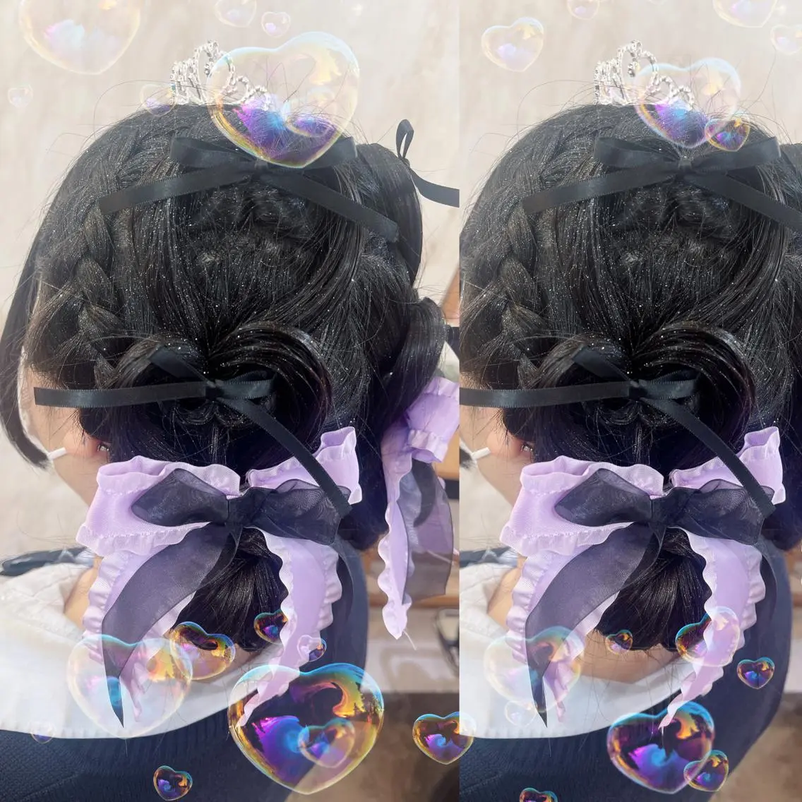 ヘアアレンジ 結婚式・ブライダル シールエクステ エクステ 卒業式のヘアスタイル ウルフカット ヘアセット 🦋ami/浦和 ブリーチ／韓国🦋のヘアスタイル