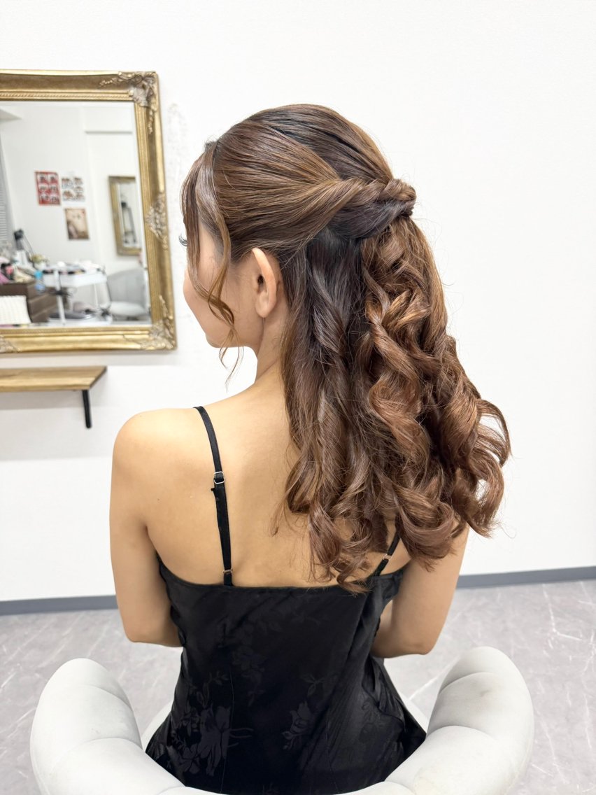 ヘアアレンジ ハーフアップ 結婚式・ブライダル ヘアセット ヘアサロン ミカヅキのヘアスタイル